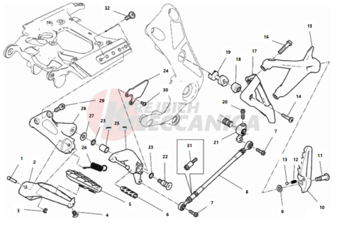 FOOTRESTS, LEFT