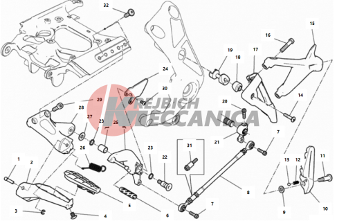 FOOTRESTS, LEFT