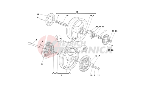 FRONT AND REAR WHEELS