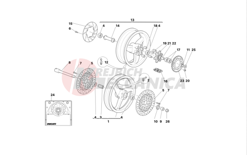 FRONT AND REAR WHEELS