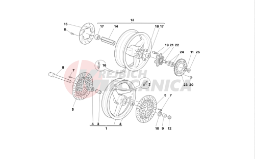 FRONT AND REAR WHEELS