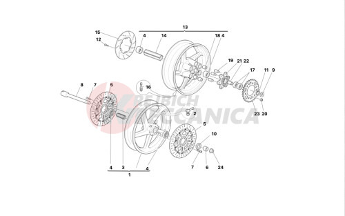 FRONT AND REAR WHEELS