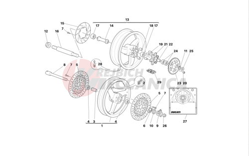 FRONT AND REAR WHEELS