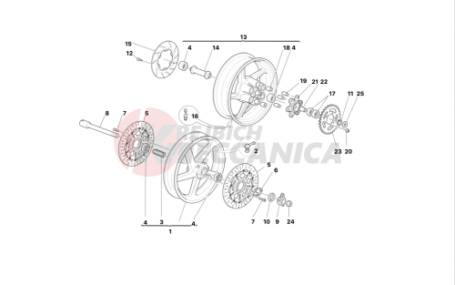 FRONT AND REAR WHEELS