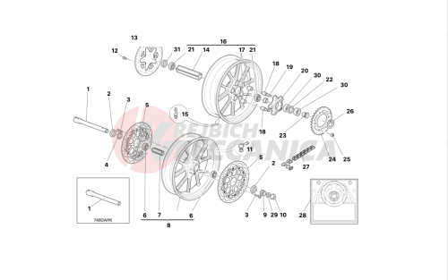 FRONT AND REAR WHEELS