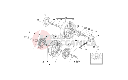 FRONT AND REAR WHEELS