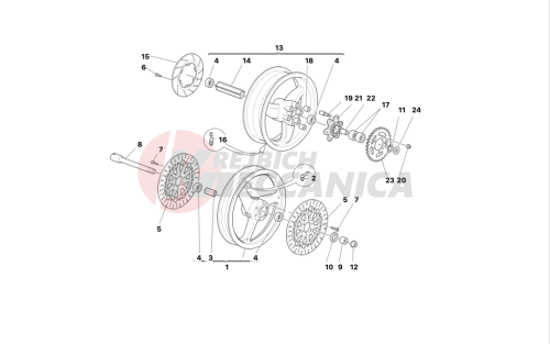 FRONT AND REAR WHEELS