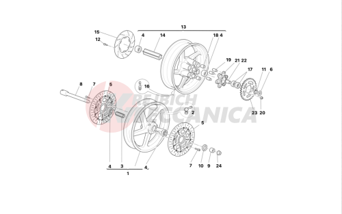 FRONT AND REAR WHEELS