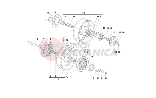 FRONT AND REAR WHEELS