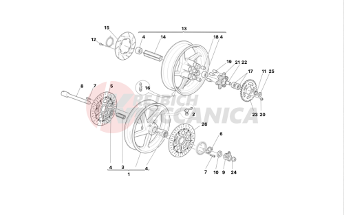 FRONT AND REAR WHEELS