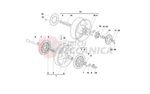 FRONT AND REAR WHEELS