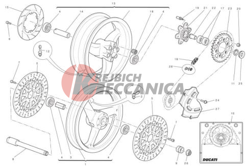 Front and rear wheels