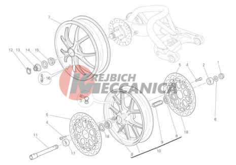 Front and rear wheels