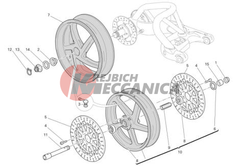 Front and rear wheels