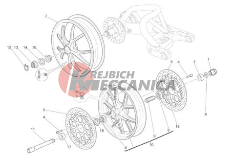 Front and rear wheels