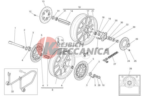 Front and rear wheels