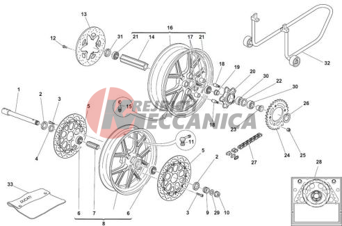 FRONT AND REAR WHEELS