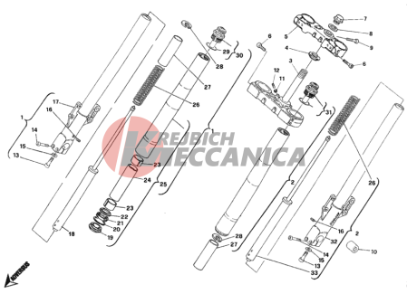 FRONT FORK MARZOCCHI DM 009915>