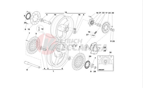 Front and rear wheels