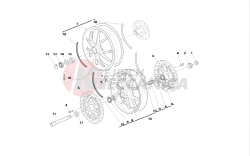 Front and rear wheels