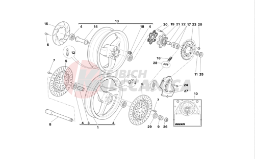 Front and rear wheels