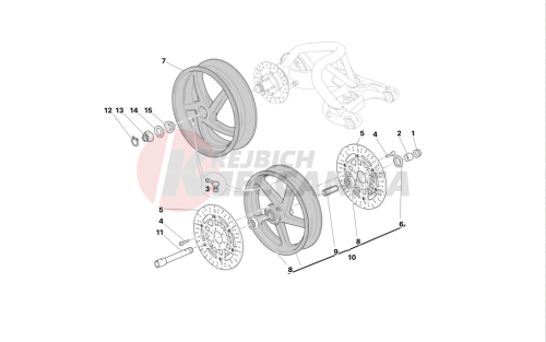 Front and rear wheels