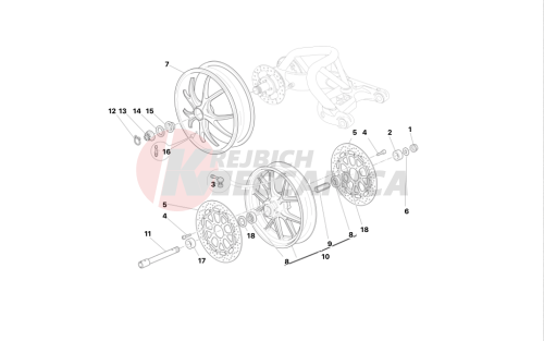 Front and rear wheels