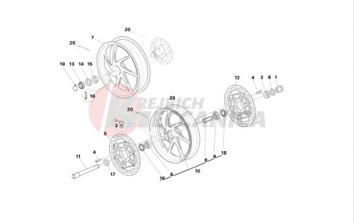 Front and rear wheels