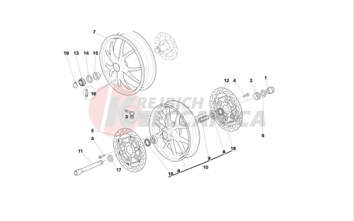 Front and rear wheels