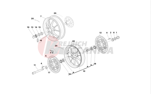 Front and rear wheels
