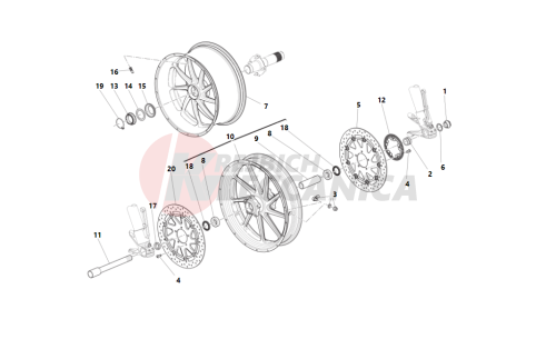 Front and rear wheels