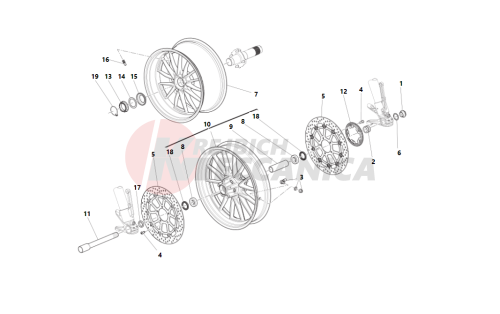 Front and rear wheels