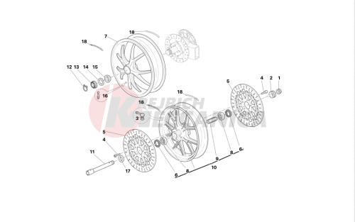Front and rear wheels