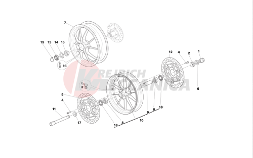 Front and rear wheels