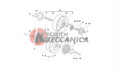 Front and rear wheels