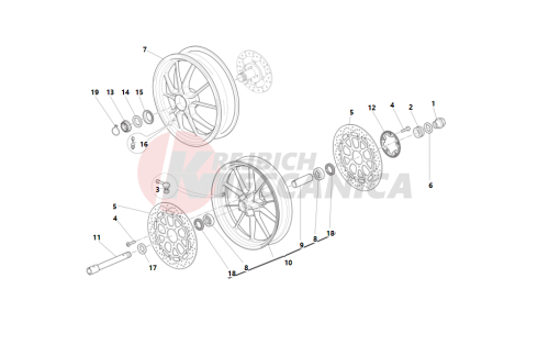 Front and rear wheels