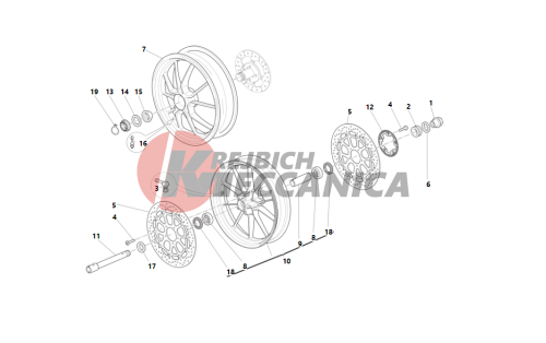 Front and rear wheels