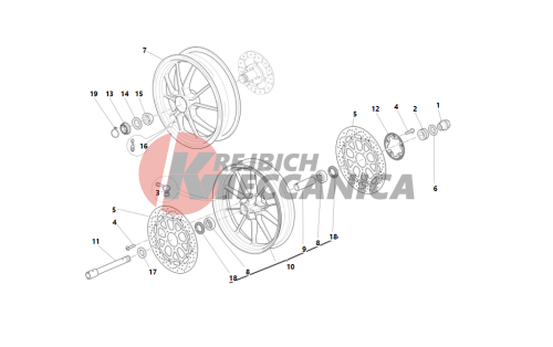 Front and rear wheels