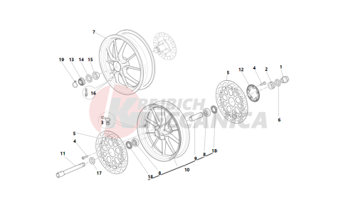 Front and rear wheels