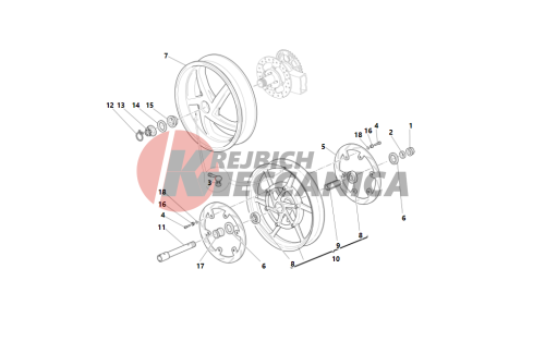 Front and rear wheels