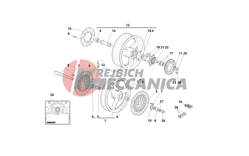 Front and rear wheels