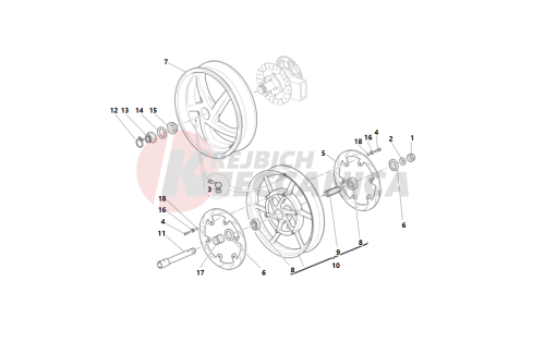 Front and rear wheels