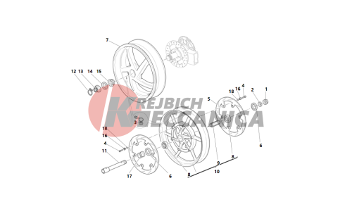 Front and rear wheels