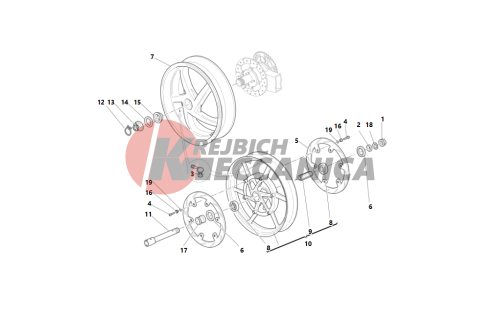 Front and rear wheels