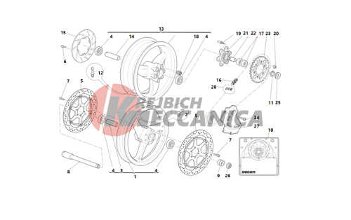 Front and rear wheels