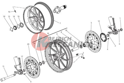 Front and rear wheels