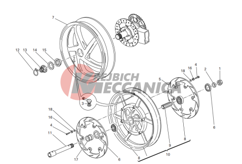 Front and rear wheels