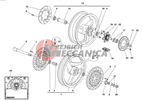 Front and rear wheels