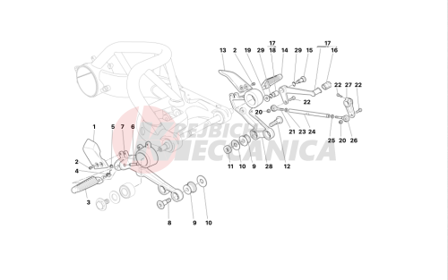 GEARCHANGE LEVER - FOOT REST