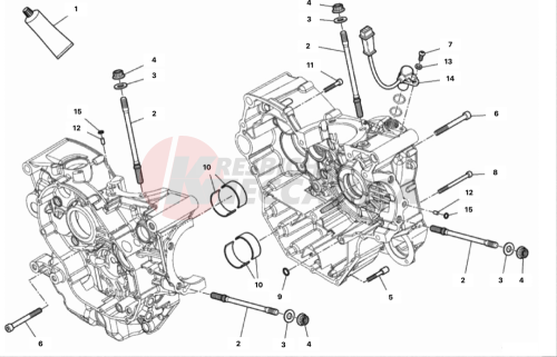 HALF-CRANKCASES PAIR